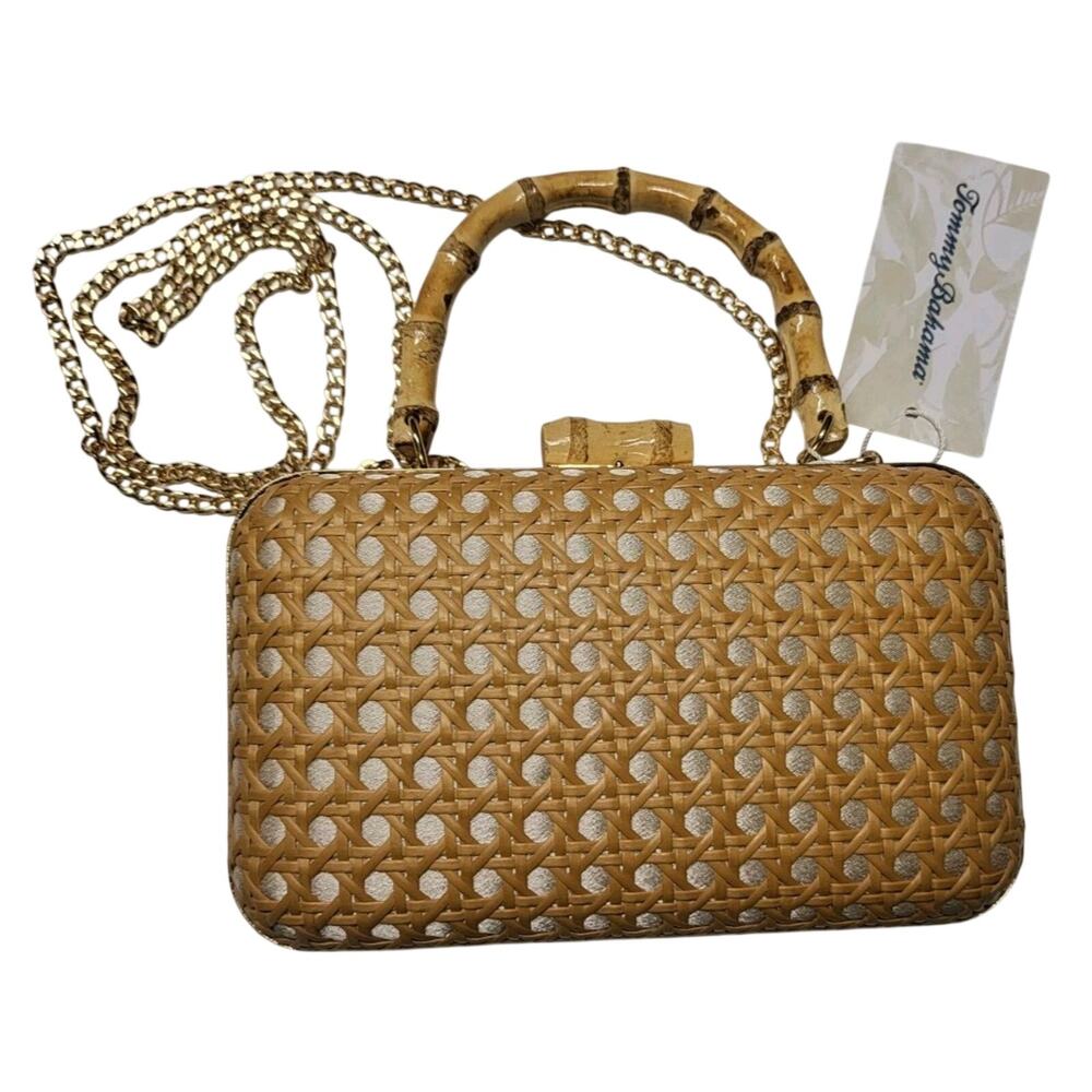 Tommy Bahama Woven Rattan Cane Clutch Bag